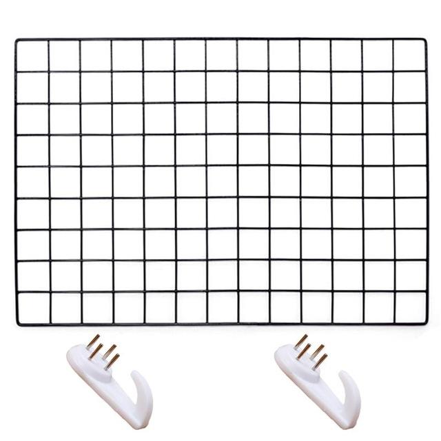 Simple Solid Color Iron Square Grid Photo Wall