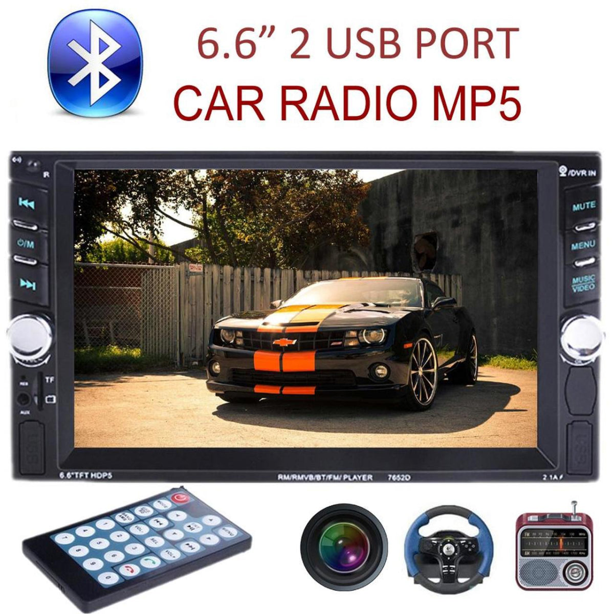 Car Radio 2 Din HD 6.6'' Touch Screen