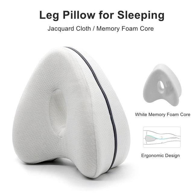 Orthopedic Pillow for Sleeping Memory Foam Leg Positioner Pillows Knee Support Cushion between the Legs for Hip Pain Sciatica