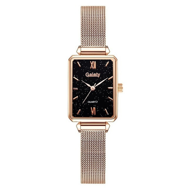 Gaiety marque femmes montres mode carré dames montre à Quartz Bracelet ensemble cadran vert Simple or Rose maille luxe femmes montres