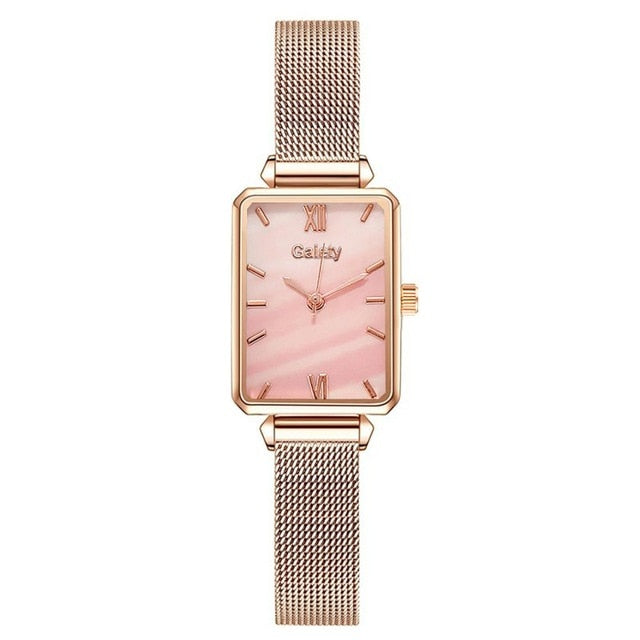 Gaiety marque femmes montres mode carré dames montre à Quartz Bracelet ensemble cadran vert Simple or Rose maille luxe femmes montres