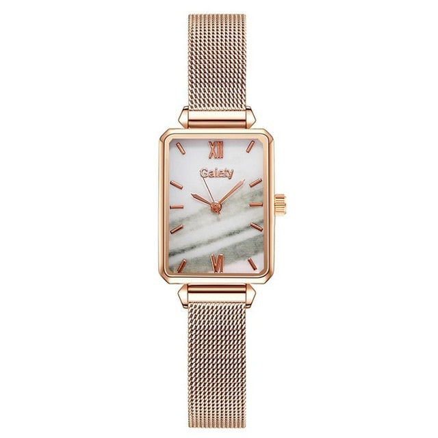 Gaiety marque femmes montres mode carré dames montre à Quartz Bracelet ensemble cadran vert Simple or Rose maille luxe femmes montres