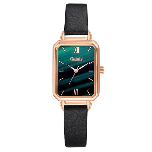 Gaiety marque femmes montres mode carré dames montre à Quartz Bracelet ensemble cadran vert Simple or Rose maille luxe femmes montres