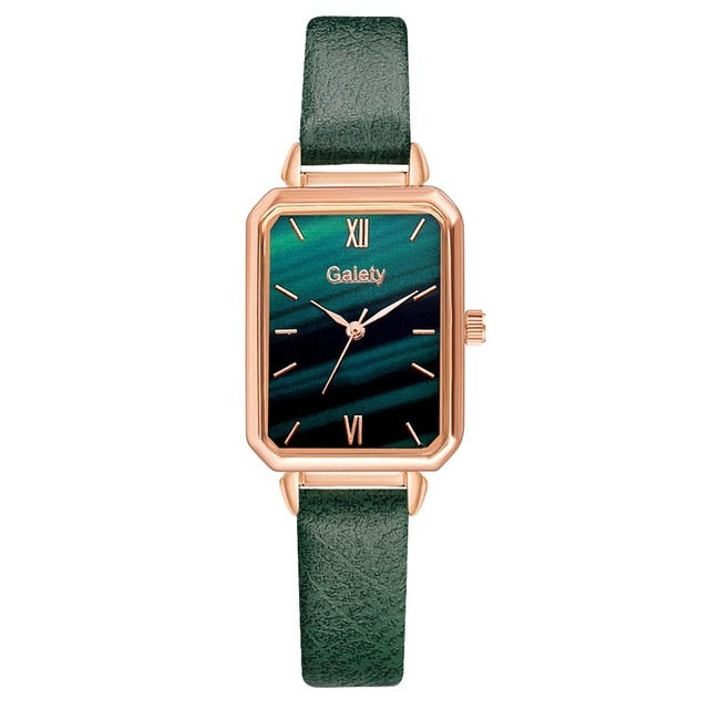 Gaiety marque femmes montres mode carré dames montre à Quartz Bracelet ensemble cadran vert Simple or Rose maille luxe femmes montres