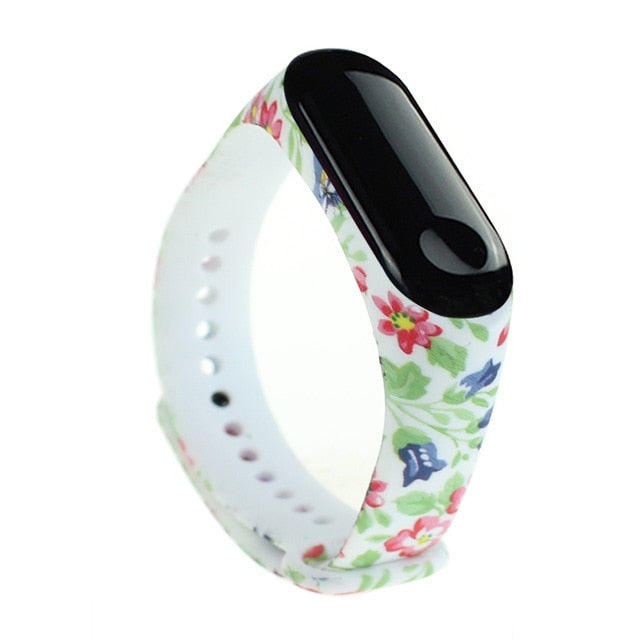 Strap For Xiaomi Mi Band 4 3 5 6 watch band Creative graffiti style Silicone bracelet replacement For XiaoMi band 4 5 Wristband