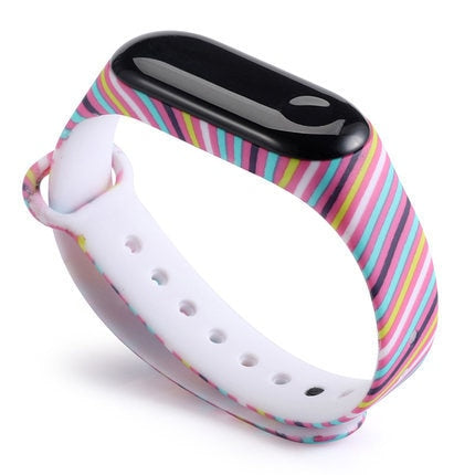 Strap For Xiaomi Mi Band 4 3 5 6 watch band Creative graffiti style Silicone bracelet replacement For XiaoMi band 4 5 Wristband