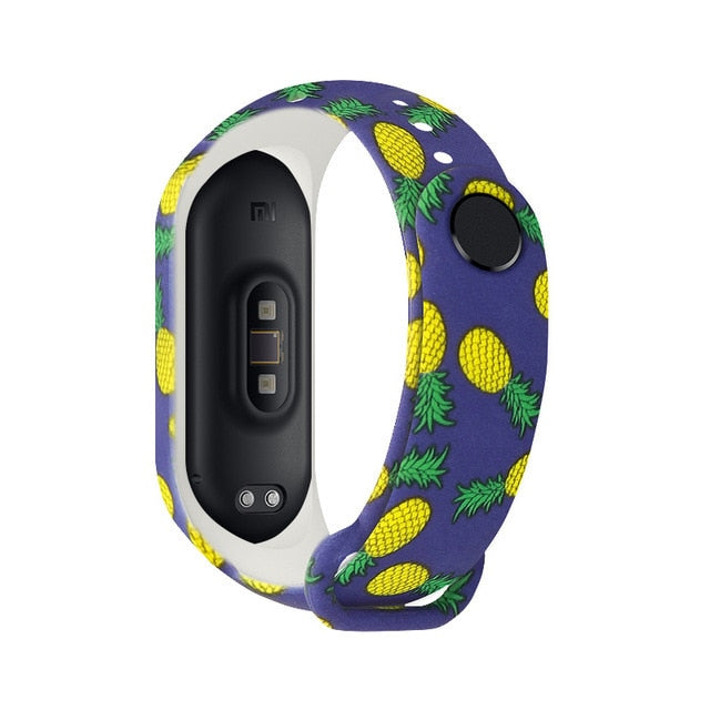 Strap For Xiaomi Mi Band 4 3 5 6 watch band Creative graffiti style Silicone bracelet replacement For XiaoMi band 4 5 Wristband