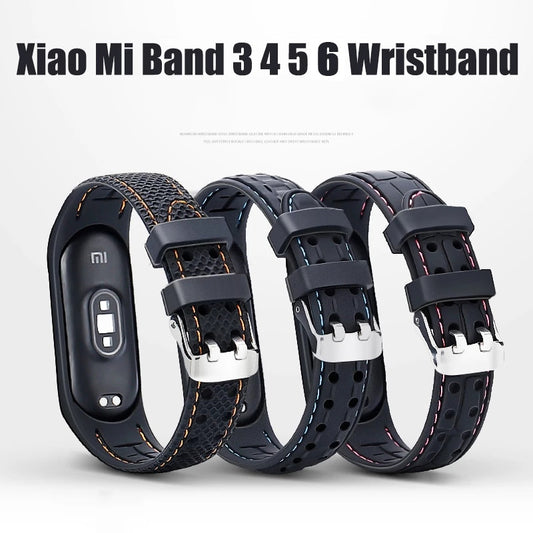 Silicone Smart watchband For Xiaomi Mi band 6 5 4 3 Sport belt For mi band 3/4/5 replacement bracelet for Amazfit band 5 strap