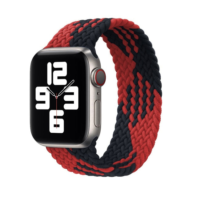 Solo Nylon Braid Strap cho Apple Watch Band 6 se 5 4 3 44mm 40mm 38mm 42mm Dây đeo thể thao đàn hồi cho IWatch Series 6 5 4 3 2 1