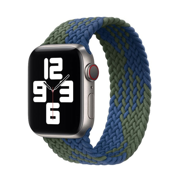 Solo Nylon Braid Strap cho Apple Watch Band 6 se 5 4 3 44mm 40mm 38mm 42mm Dây đeo thể thao đàn hồi cho IWatch Series 6 5 4 3 2 1