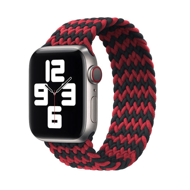 Solo Nylon Braid Strap cho Apple Watch Band 6 se 5 4 3 44mm 40mm 38mm 42mm Dây đeo thể thao đàn hồi cho IWatch Series 6 5 4 3 2 1