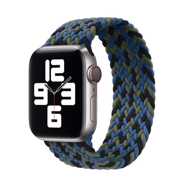 Solo Nylon Braid Strap cho Apple Watch Band 6 se 5 4 3 44mm 40mm 38mm 42mm Dây đeo thể thao đàn hồi cho IWatch Series 6 5 4 3 2 1