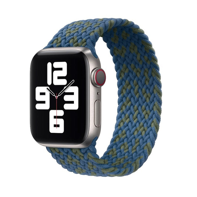 Solo Nylon Braid Strap cho Apple Watch Band 6 se 5 4 3 44mm 40mm 38mm 42mm Dây đeo thể thao đàn hồi cho IWatch Series 6 5 4 3 2 1