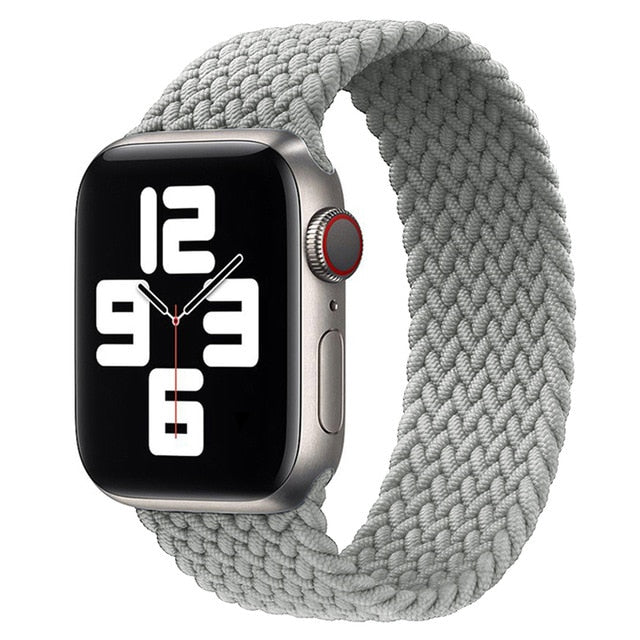 Solo Nylon Braid Strap cho Apple Watch Band 6 se 5 4 3 44mm 40mm 38mm 42mm Dây đeo thể thao đàn hồi cho IWatch Series 6 5 4 3 2 1