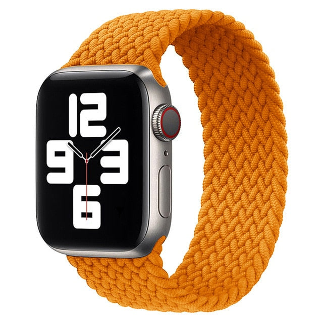 Solo Nylon Braid Strap cho Apple Watch Band 6 se 5 4 3 44mm 40mm 38mm 42mm Dây đeo thể thao đàn hồi cho IWatch Series 6 5 4 3 2 1