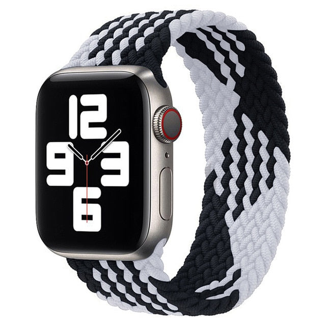 Solo Nylon Braid Strap cho Apple Watch Band 6 se 5 4 3 44mm 40mm 38mm 42mm Dây đeo thể thao đàn hồi cho IWatch Series 6 5 4 3 2 1