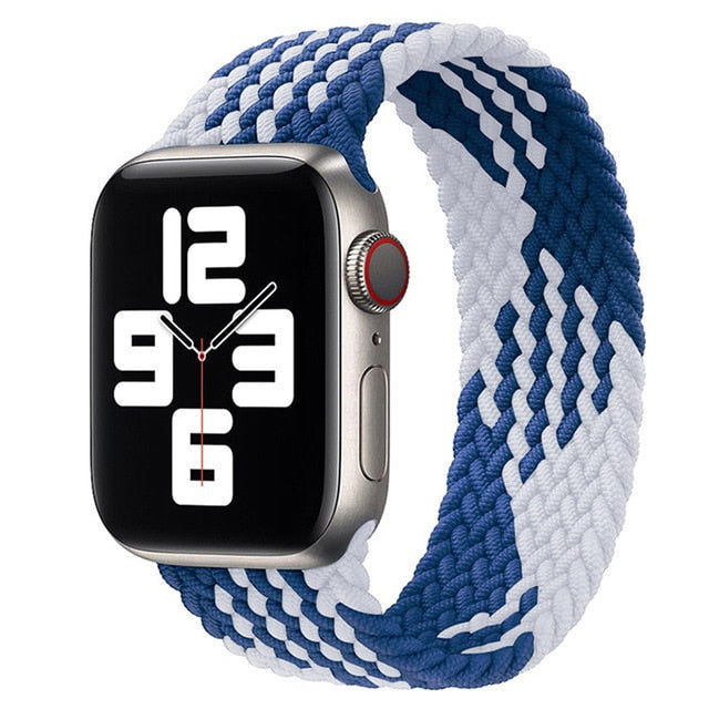 Solo Nylon Braid Strap cho Apple Watch Band 6 se 5 4 3 44mm 40mm 38mm 42mm Dây đeo thể thao đàn hồi cho IWatch Series 6 5 4 3 2 1