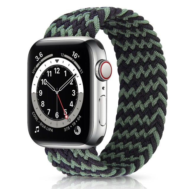 Solo Nylon Braid Strap cho Apple Watch Band 6 se 5 4 3 44mm 40mm 38mm 42mm Dây đeo thể thao đàn hồi cho IWatch Series 6 5 4 3 2 1