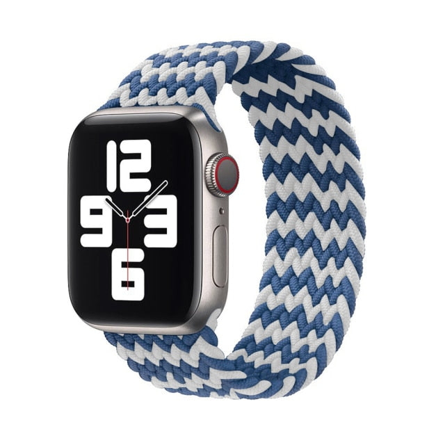 Solo Nylon Braid Strap cho Apple Watch Band 6 se 5 4 3 44mm 40mm 38mm 42mm Dây đeo thể thao đàn hồi cho IWatch Series 6 5 4 3 2 1