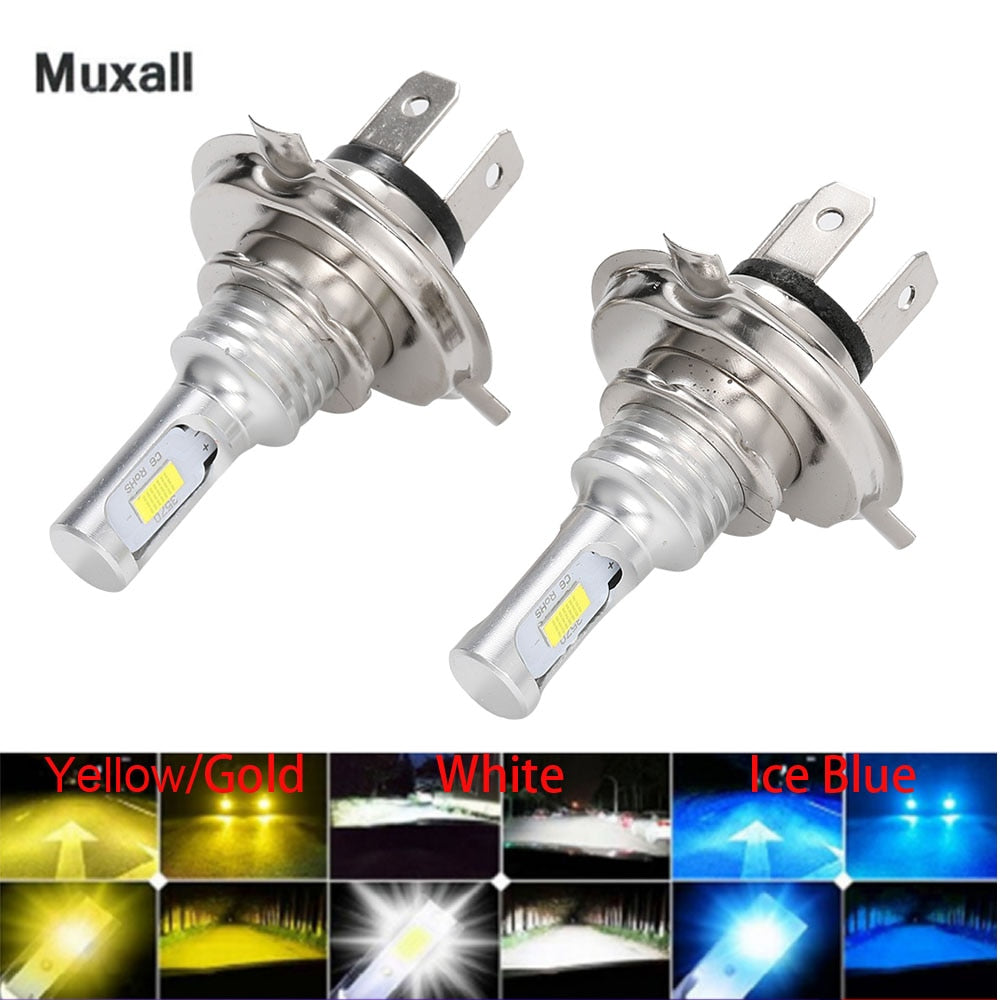 Muxall 2 pièces Mini taille H4 H7 H1 H11 H8 H9 HB4 LED Turbo voiture phares ampoules voiture antibrouillard lampe 80W 4300K 6000K 12000lm 12V 24V